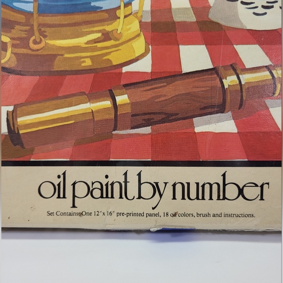 VTG Paint by Number Nautical Still Life Painting Ship Decor craft Master Lantern - Picture 8 of 10